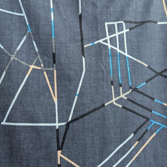 PRANA Sanna Jersey Dress M Dusky Blue Geometric Loose Fit Shift Style Cap Sleeve - Picture 7 of 12